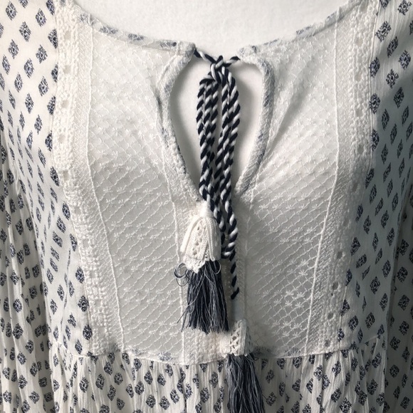 French Connection Ava Tile Gypsy Boho Top Size Large - Picture 8 of 15